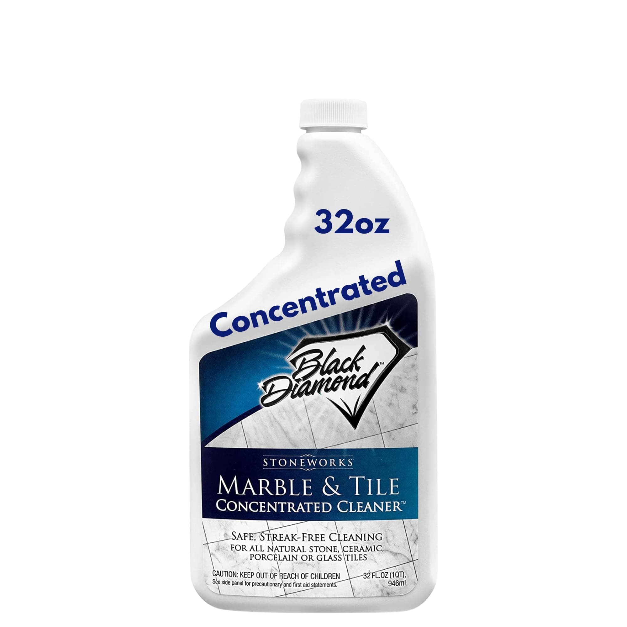 Black Diamond Stoneworks MARBLE & TILE FLOOR CLEANER. Great for Ceramic, Porcelain, Granite, Natural Stone, Vinyl and Brick. No-rinse Concentrate. (1-Quart)