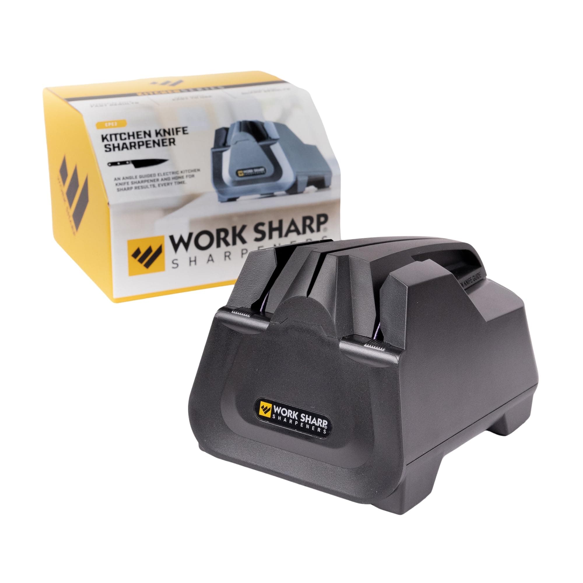 Work Sharp Electric Kitchen Knife Sharpener - Get knives ready for cookouts and BBQ's- Fits in Kitchen Drawer, Sharpens every time, fast & easy