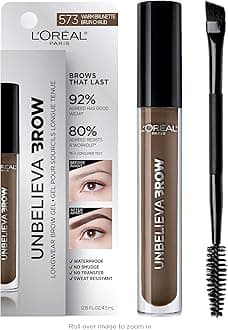 Unbelieva-Brow Longwear Waterproof Tinted Brow Gel, Smudge-resistant, Transfer- Proof, Quick Drying, Easy and quick application with precise brush, Warm Brunette, 0.15 fl. oz.