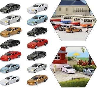 50pcs HO Scale 1:87 1:100 Model Car Model Train Layout Building Accessories Scenery (50pcs - 1:100 Scale)