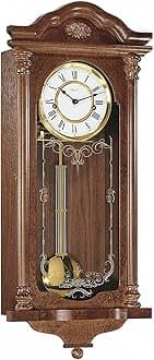 Hermle Fulham Pendulum Mechanical Wall Clock - Walnut - 1/2 Hour Strike