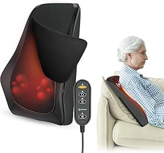 COMFIER Back Massager with Heat,3D Deep Kneading Shiatsu Neck and Back Massager with Vibration & Heat, Neck Back Massage Pillow as Gift for Women Men-Home Office Use