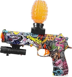 Electric Gel Gun Blaster Automatic Splatter Ball Blaster Eco-Friendly Splat Gun with 10,000 Gel Balls for Outdoor Activities, able to Shoot 12 Rounds per Second
