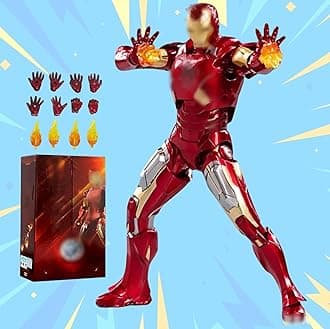 MK7Ironman Collectible Action Figure-7 Inch 10th Anniversary Metal Texture Painting Movable Mark Model Toys