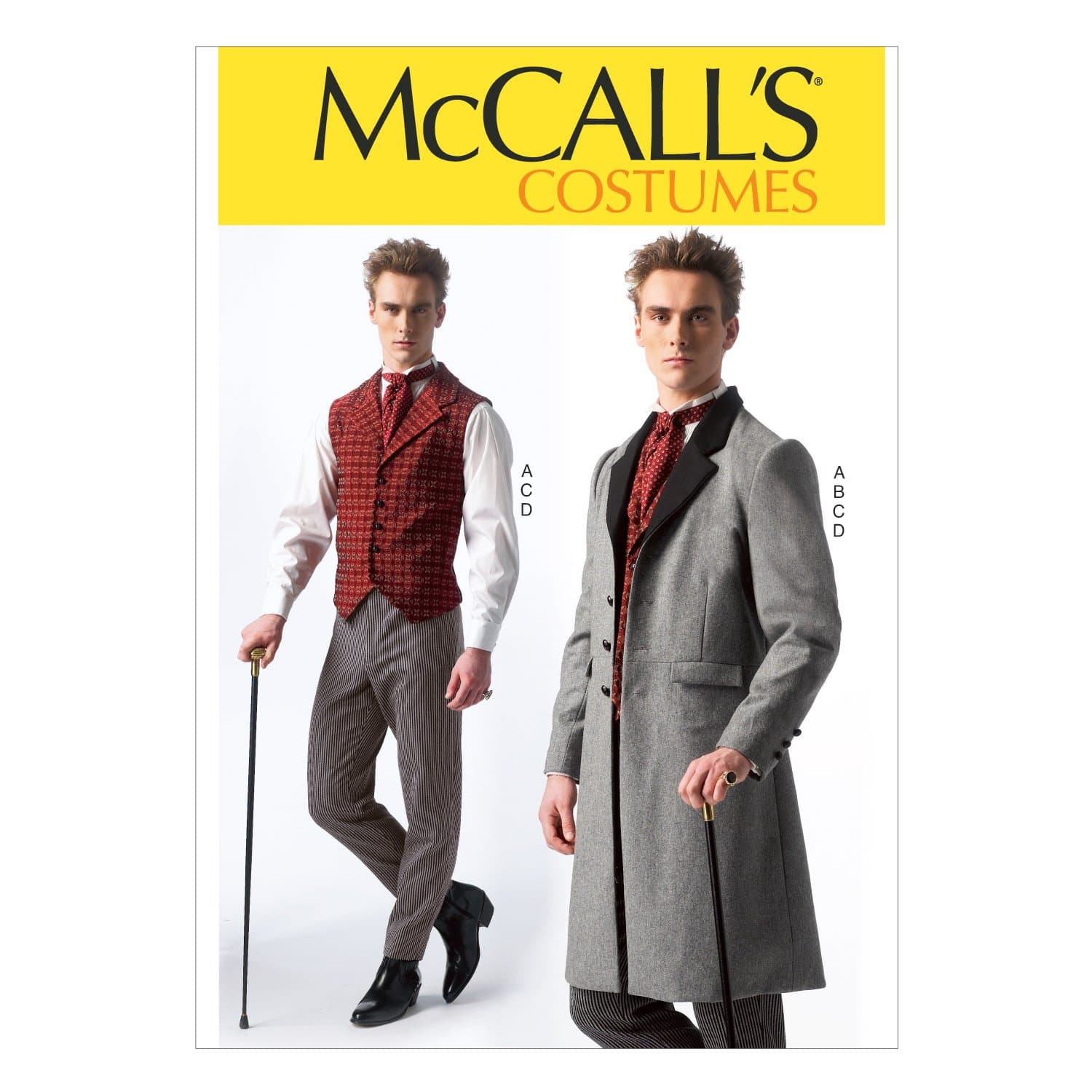 McCall's Patterns MC7003MEN Small 34-36 Medium 38-40 Large 42-44 Extra-Large 46-48 XXL 50-52 Mens Costumes, White