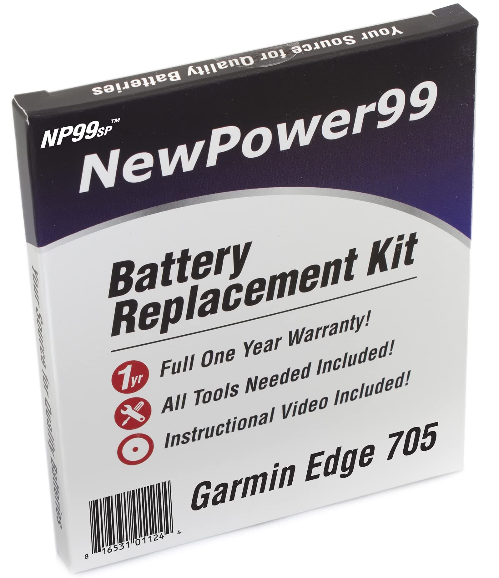NP99sp Battery Kit for Garmin Edge 705 with Tools, Video Instructions and Extended Life Battery from NewPower99