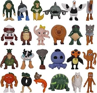 24PCS Italian Brainrot Action Figure,Tralalero Tralala Action Figure Set with Tralalero Tralala,Tung Tung Tung Sahur,Brainrot Meme Shark,Brainrot Toys Collectible Animal Figures for Fans Gifts