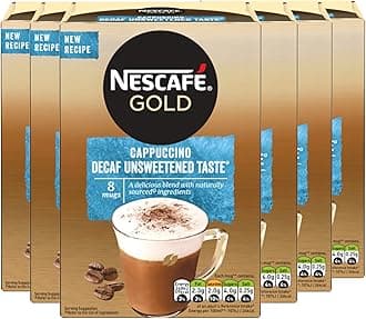 Cappuccino Decaff Unsweetened Nescafe Decaffeinated Cappuccino Unsweetened Coffee Sachets Imported From The UK England British Instant Coffee