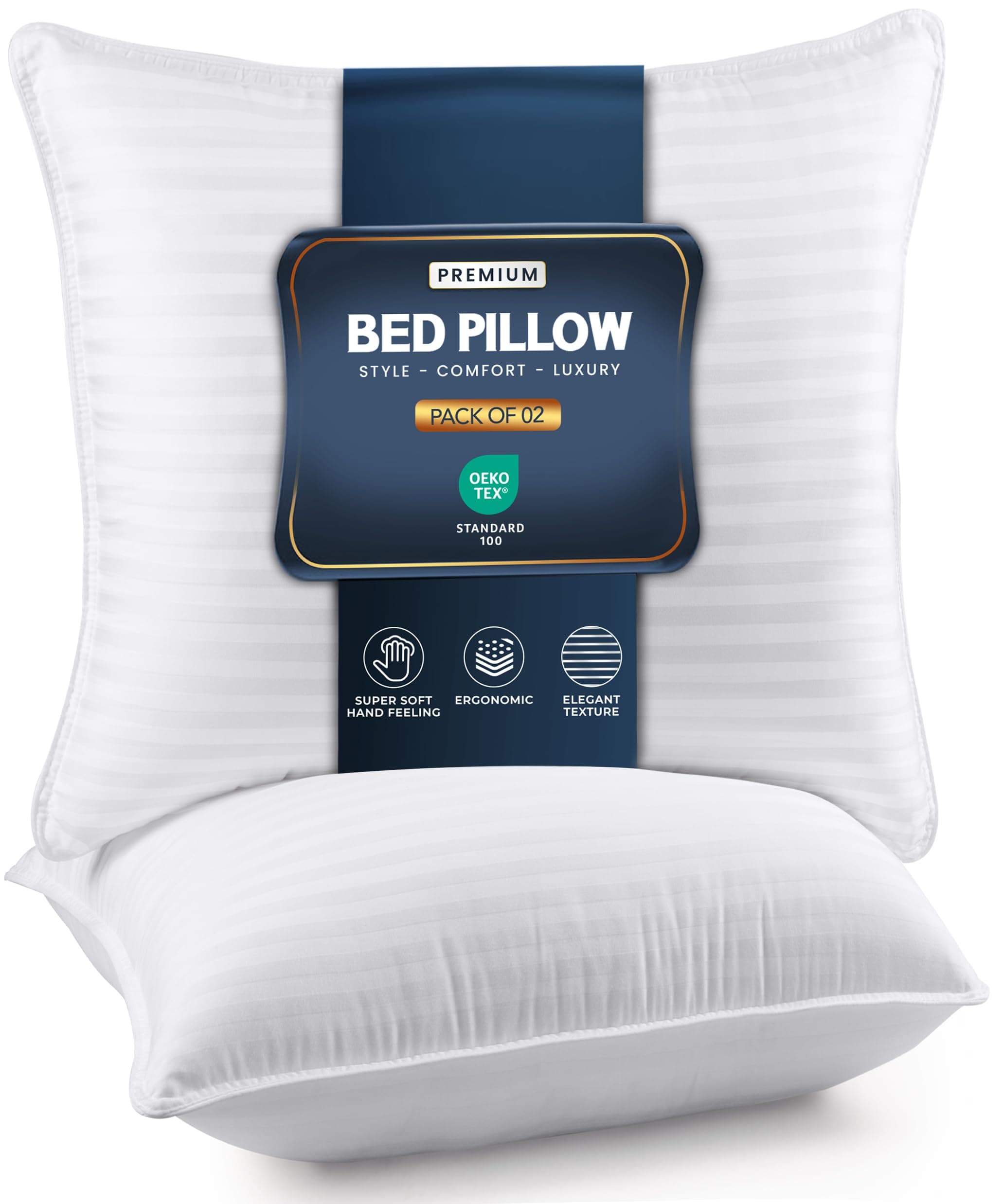 Utopia Bedding Bed Pillows for Sleeping European Size (White), Set of 2, Down Alternative Pillow for Sleeping, Cooling Hotel Quality Pillow Set for Back, Stomach or Side Sleepers