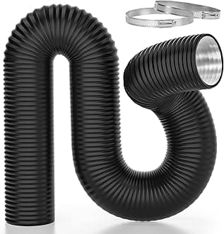 10 Inch 25 Feet Dryer Vent Hose, Aluminum Flexible Duct with 2 Duct Clamps, 4 Layer Protection Heavy-Duty Dryer Hose for Heating Cooling Ventilation and Exhaust