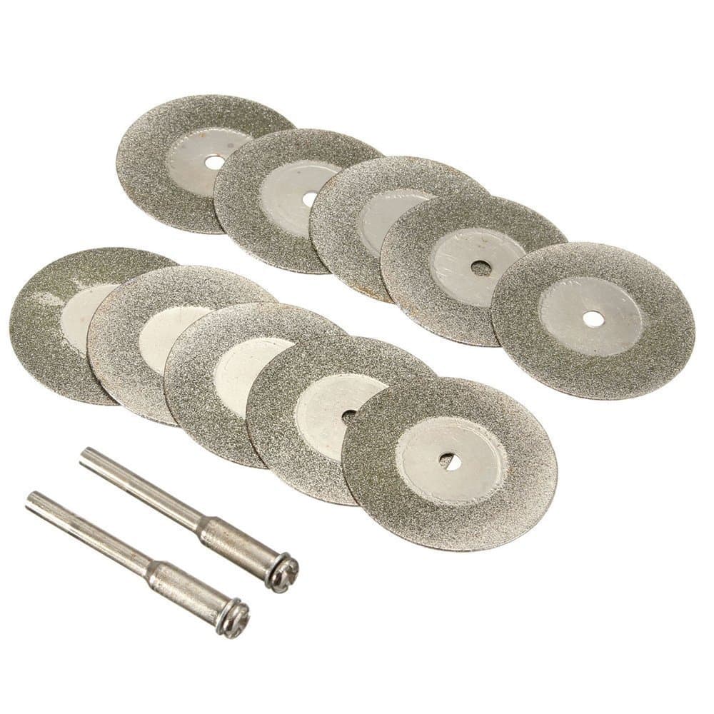 Diamond Cutting Wheel Cut Off Discs Coated Rotary Tools W/Mandrel 25mm for Dremel by YEEZUGO