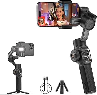 ZHIYUN Smooth-5S AI [Official] Smartphone Gimbal, Stabiliser Smartphone 3-Axis, Mobile Phone Gimbal with Tripod, Mobile Phone Stabiliser for Vlog, YouTube, TikTok