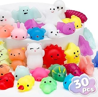 30pcs Mochi Squishies Toys Set, Fun and Cute Party Favors for Kids,Bulk Fidget SensoryToys for Boys Girls Birthday Gift, Goodie Bags Fillers for Kids