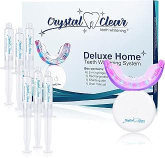 Teeth Whitening Kit with LED Light, Rechargeable, 35% CP Gel, Non-Sensitive Fast Whitening, USA Dentist-Recommended, Removes Coffee, Tea, Food Stains, Waterproof by Crystal Clear