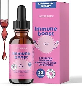 Immune Drops - Kids’ Immunity Support Supplement (1 fl oz, 30 Servings) with Organic Elderberry Liquid, Echinacea, Oregon Grape Root & Orange Peel for Ages 2-16+ Years and Adults