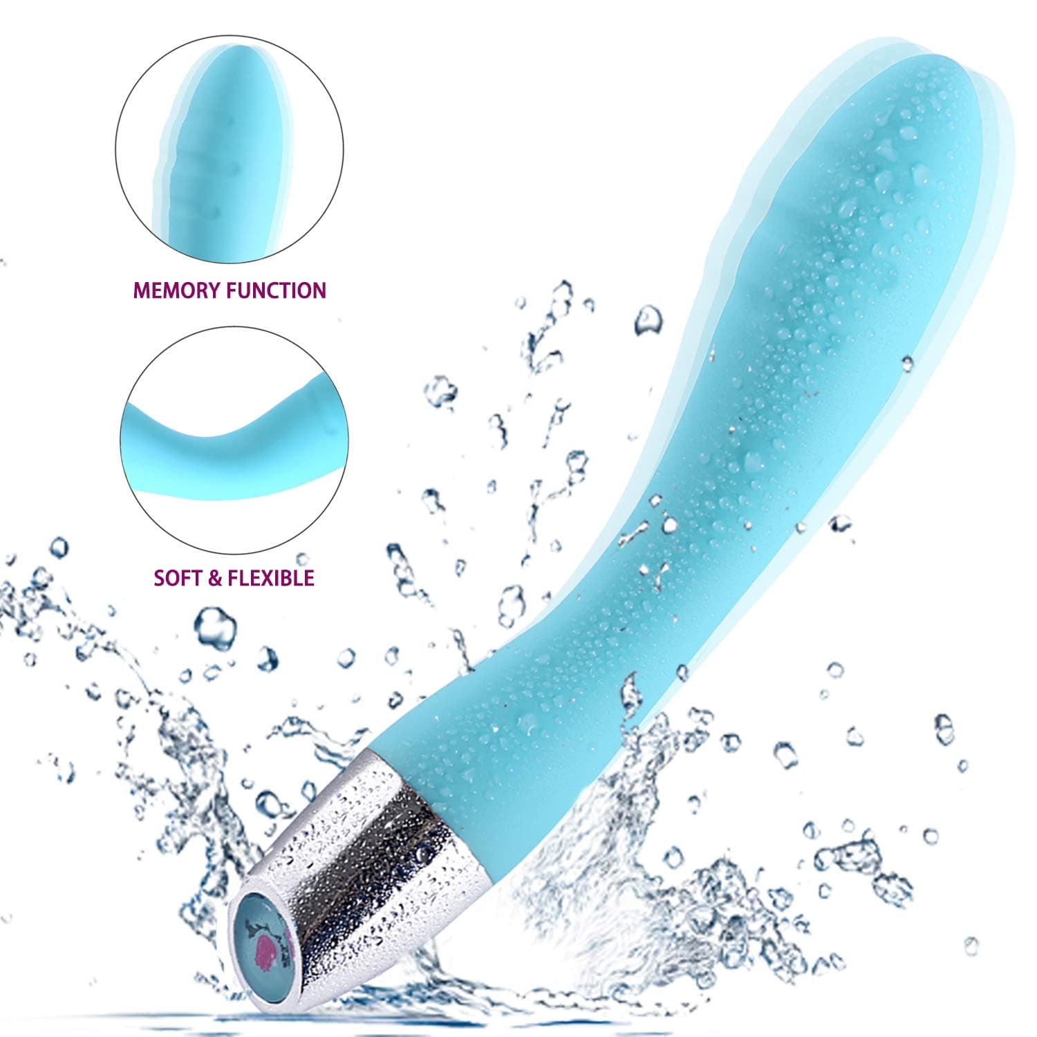 Waterproof Wand Massger - Multi Speed Mode - Memory Function - Soft Body Can Bending at Any Angle.