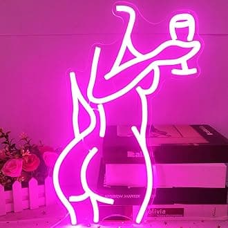 Ajoyferris Lady Back Neon Sign Dimmable Led Lady Sign Neon Woman Neon Light S...