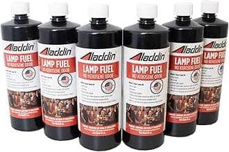 - Aladdin Clear Lamp Oil Fuel - Kerosene Alternative Clean Burning Odor Free for Indoor/Outdoor Flat Wick Lanterns, Lamps and Tiki Torches, 192 Ounces