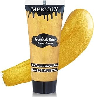 MEICOLY Cream Metallic Gold Face Body Paint,2.37Oz Large Tube Water Based Full Body Paint,Professional Gold Face Paint for Halloween Stage SFX Special Effects Cosplay Makeup