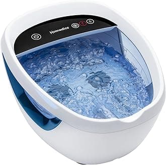 HoMedicsÃ‚® Shiatsu Bliss Footbath with Heat Boost, Foot Spa Massager, Deep Kneading Pedicure Tub, Vibrating Bubbles with Soothing Heat, Portable at-Home Spa