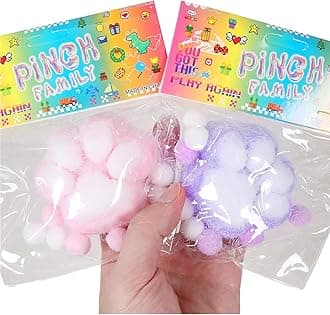 AM ANNA Taba Squishy,Cat Paw Squishy Toys, Squeeze Toys,Cute Kawaii Squishies,Purple & Pink Taba Squeeze Toy, Funny Fidget Toys (Cat Paw)