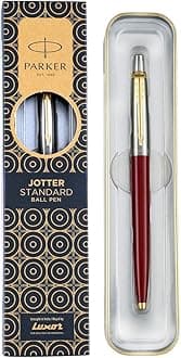 Parker Jotter Standard GT Ball Point Pen BallPen Red Body - Brand New - Blue fine ink - India