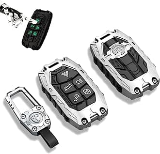 Heavy Metal Key Fob Cover Protector, Compatible with Lason Aurora Velar Sport Exploration Freedom 2 LR 4 Land Rover Sport and Jaguar XF XE XJ F-PACE F-TYPE Keychain Accessories