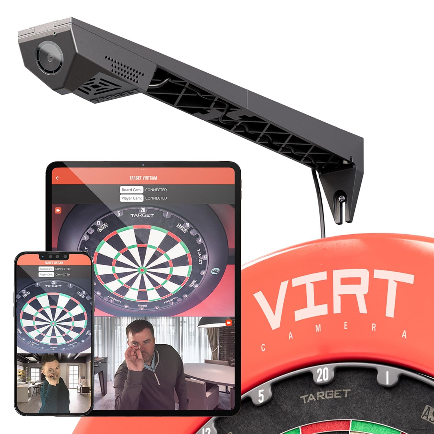 Virt Dartboard Camera System | Virt Cam for Dart Board, Dart Cameras for Live Darts, Interactive Darts with DartCounter App, Corona Light Compatibility