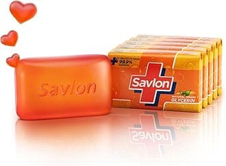 Savlon Moisturizing Glycerin soap bar with germ protection, Pack of 5-120g each
