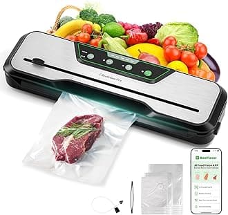 Beelicious Pro - 80KPa 8 in 1 Automatic Food Vacuum Sealing Machine with Starter Kits | 15 Bags, Pulse Function, Wet and Dry Mode and External Vacuum for Jars and