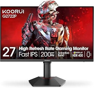27 Inch QHD Gaming Monitor, 200Hz Monitor, 1ms, Fast IPS, HDR400, 95% DCI-P3 Color Gamut, Height/Pivot/Tilt Adjustability, Adaptive Sync Technology, HDMI & DP Ports, 2K Display, Black G2722P