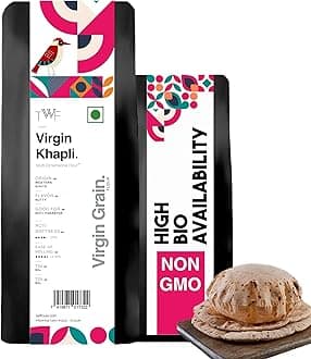 TWF Virgin Khapli Wheat Flour | 1 Kg | High Protein & Fiber | Stone Ground | Low GI of 39 | Emmer Atta | Diabetic Friendly | Easy Digestion | No Blending - 100% Virgin Khapli Atta