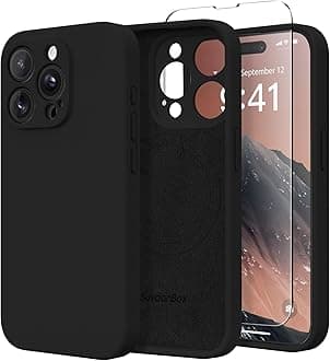 Magnetic for iPhone 14 Pro Case, Compatible with MagSafe, [Full Camera Protection][Screen Protector] Silicone Shockproof Protective Phone Case for iPhone 14 Pro 6.1", Black