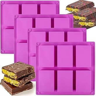 BABORUI1 Inch Chocolate Bar Mold for Dubai Chocolate Bar Pistachio, 24 Cavities Silicone Chocolate Bar Mold Deep with Wrappers Scraper, Thick Candy Bar Mold for Filling Kunafa Chocolate Bar