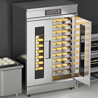 Bread Dough Proofer Machine, 32-layer Large Bread Proofing Box with 10h Timing, Independent Adjustable 85°C Temperature and -110% RH Humidity, 360° Uniform Circulating Heating, for Bakery
