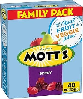 Mott's Fruit Flavored Snacks, Berry, Gluten Free Snack, Family Pack, 40 Ct, 32 oz