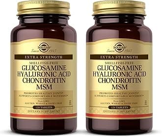 Solgar Glucosamine Hyaluronic Acid Condroitin MSM (Shellfish-Free) 120 Tablets - 2 Bottles