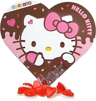 Hello Kitty Valentine's Day Gift Box, Fruit Punch Flavored Gummies Inside, Individually Wrapped Pieces, 3.17 Ounces
