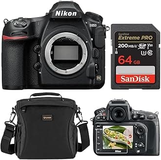 Nikon D850 DSLR Camera, Bundle with 64GB Memory Card, Slinger Shoulder Bag, Screen Protector Nikon 1 Year Warranty