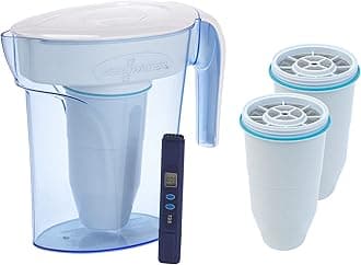 ZeroWater 1.7 litres Water Filter Jug Combo with 3x Advanced 5 Stage Filter, 0 TDS, NSF certified, Reduces Fluoride, Chlorine, Lead and Chromium, Water Quality Meter included