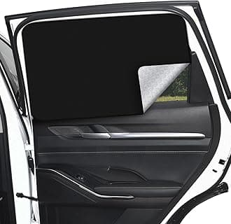 ZATOOTO Car Side Window Sun Shades - 2 Pcs Rear Magnetic Privacy SunShades Black Silver Windshield Curtain for Baby Kids