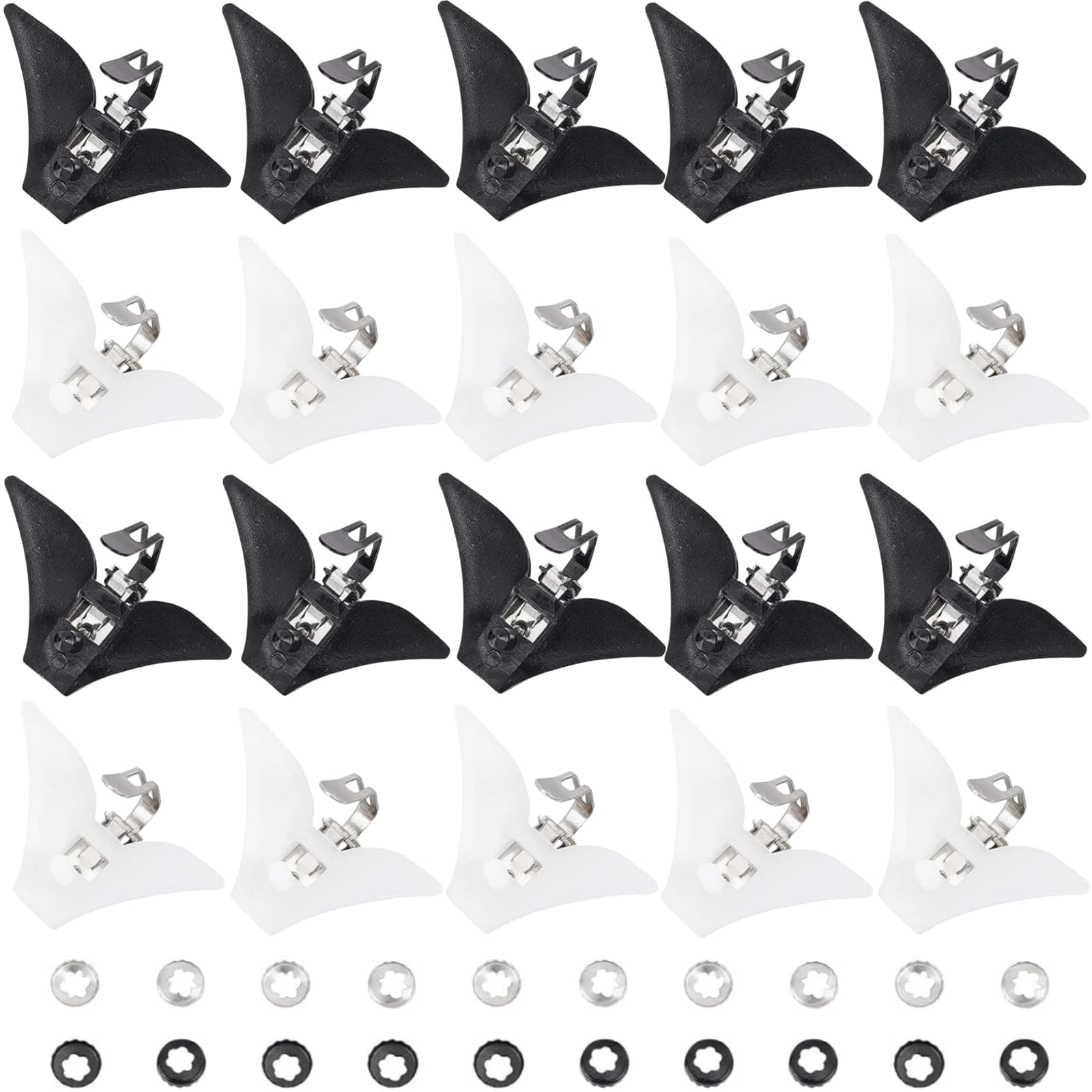 20 Sets Plastic Tie Clips - Hardware Fastener Triangle Clasps for Necktie Men Accessories, LDJ20