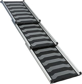 Trixie Telescoping Dog Ramp Made of Lightweight Aluminium - Pet Ramp for Large Cars and SUVs - Easily Adjustable - in Silver/Black