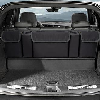 Car Organizers and Storage, Backseat Hanging Organizer with 5 Pockets, Waterproof Collapsible Large Capacity Organization Bag, Interior Accessories Trunk Organizer for Car, SUV, Truck, MPV