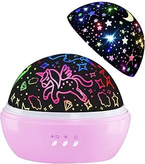 HONGID Night Light for Kids,Unicorn Light&Star Projector Gifts Kids Toddlers,Night Baby,Unicorn Lamp Ceiling Lights Girls Bedroom(Light Pink)