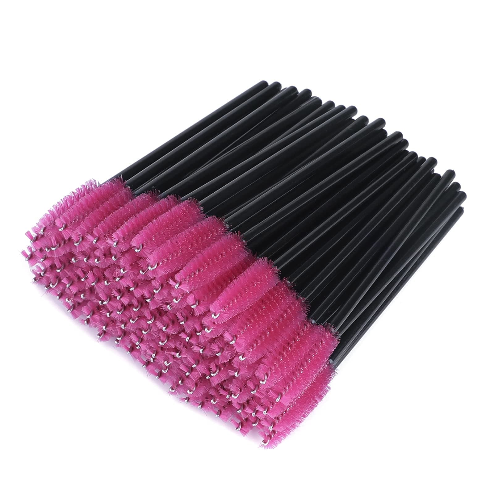 G2PLUS 100PCS Disposable Eyelash Brushes, Rose Mascara Wands Applicator Makeup Kits, Eyelash Spoolies Brushes for Eyelash Extensions and Eyebrows