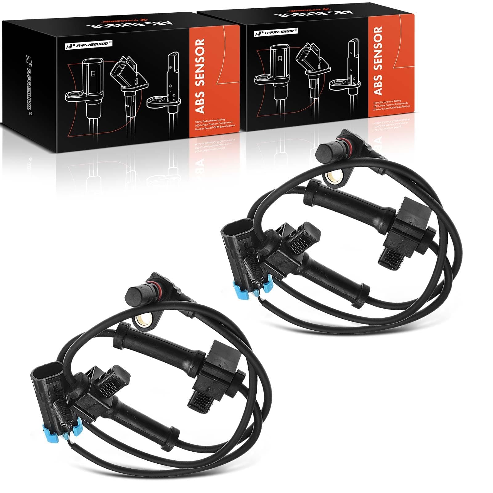 A-Premium ABS Wheel Speed Sensor Compatible with Hummer Models - H3 2006-2010, H3T 2009-2010 - Rear Driver and Passenger Side, (2-PC Set)