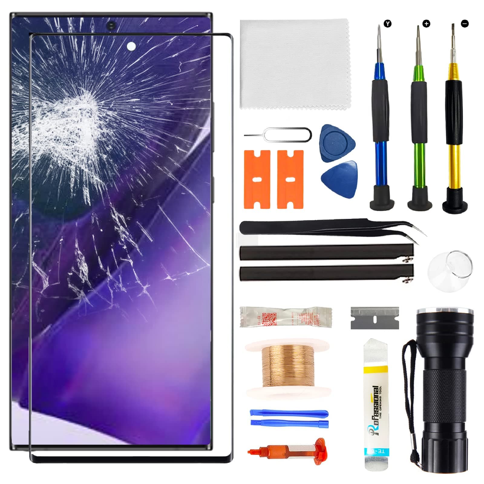 for Samsung Galaxy Note 20 Ultra Screen Replacement,Replacement Screen for Galaxy Note 20 Ultra Series 6.9 inch,Glass Replacement Kit with Repair Tools(NO OLED & Touch Digitizer)