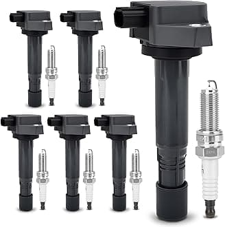 UF624 Ignition Coil & 97390 Double Iridium Spark Plug for Acura 10-13 MDX,13-15 RDX,10-13 ZDX/Honda 09-15 Pilot,09-14 Ridgeline 3.5L 3.7L Replaces# 30520-RN0-A01, E1124