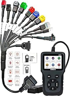 BS6 Bike Scanner OBD Scanner All Bike Heavy Duty Molded Universal Wire Unbreakable Wire with Launch OBD Scanner, One Year Warranty with Continuity Cable for Wire Checker